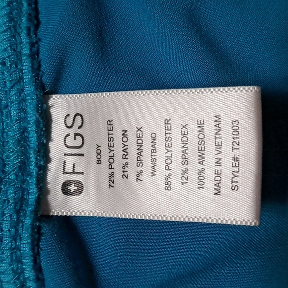 Figs Teal Zamora Technical Collection Scrub Pants Size M Straight Leg Drawstring - Picture 6 of 8